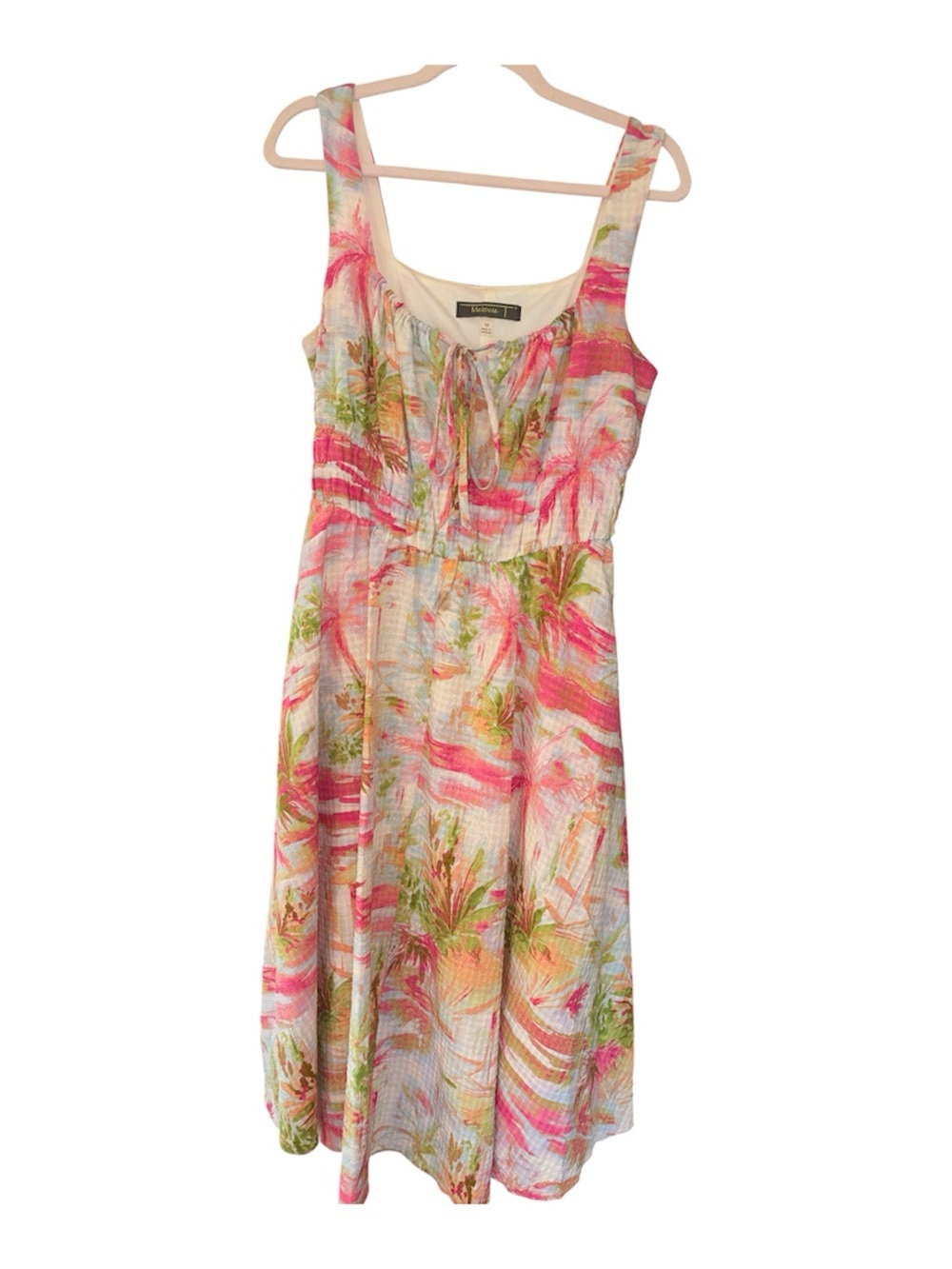 Melonie T Pink Cream Summer Wedding Multi Color A-line Dress Size 10